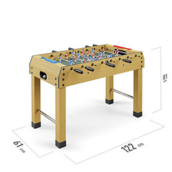 Avis Play4Fun Baby-foot Teenager, Table de Baby pour Adolescents, 122 x 61 x 81 cm - Beige et Noir