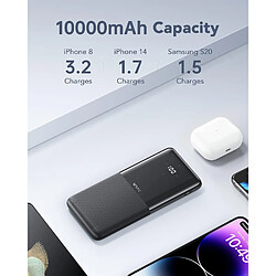 SANAG Lot De 2 Batterie Externe 10000Mah, Power Bank Usb C Ultra Mince Chargeur Portable Avec 2 Ports Usb Sortie Et Affichage Led Pour Iphone, Samsung, Huawei Etc Noir & Blanc pas cher