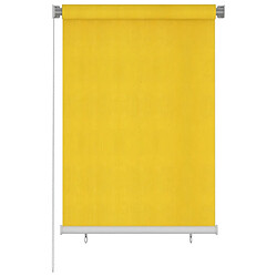 vidaXL Store roulant d'extérieur 100x140 cm Jaune PEHD