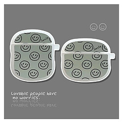 GUPBOO Étui pour iPhone13 Plein écran Smiley housse de protection génération Simple sans fil Bluetooth casque couverture Silicone