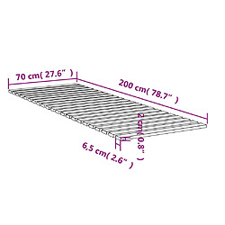 Vidaxl Lattes de lit 70x200 cm bois de pin massif pas cher