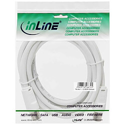 Câble d'antenne InLine® 2x blindé ultra faible perte 75dB blanc 1 m