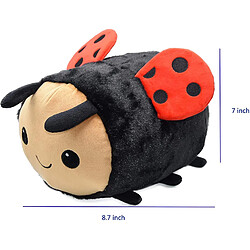 Avis Universal Adorable coccinelle remplie d'animaux avec visage souriant et ailes rouges coccinelle peluche douce jouet oreiller