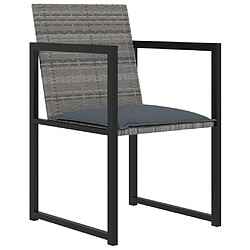 Avis Maison Chic Mobilier à dîner 7 pcs de jardin avec coussins - Ensemble table et chaises d'extérieur - Salon/Mobilier de jardin classique Résine tressée Gris -MN43025