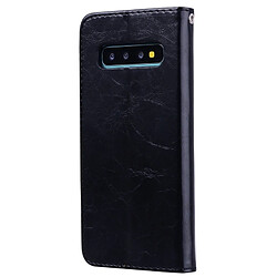 Wewoo étuis en cuir Coque Housse Etui à rabat horizontal de texture Business Style Oil pour Galaxy S10, avec porte-cartes (noir)