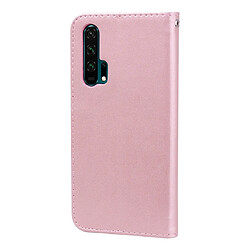 Avis Wewoo Housse Coque Étui en cuir PU à rabat horizontal relief rose avec support et fentes pour cartes et portefeuille Huawei Honor 20 Pro or