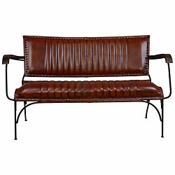 Acheter Banc Alexandra House Living Marron Cuir Métal Fer 62 x 75 x 112 cm