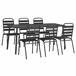 Avis Maison Chic Ensemble de salle à manger de jardin 7 pcs,Table et chaises d'extérieur anthracite acier -GKD478738