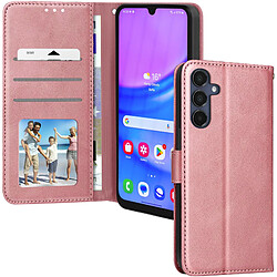 Avizar Étui pour Samsung Galaxy A16 Dragonne Clapet Support Portefeuille Rose Champagne