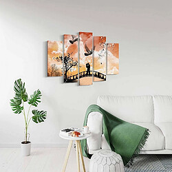 EPIKASA Impression sur Toile Pont des Amoureux, Orange, Polyester, 100x3x60 cm