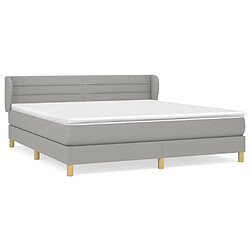 Maison Chic Lit Adulte - Lit simple Lit à sommier tapissier avec matelas moelleux - Meuble de Chambre - Gris clair 160x200cm Tissu -MN86292