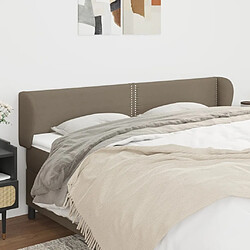 Maison Chic Tête de lit moderne avec oreilles pour chambre - Décoration de lit Taupe 203x23x78/88 cm Tissu -MN19794