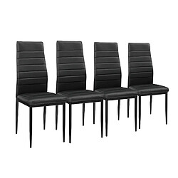 Table à manger avec 4 chaises Bergen similicuir noir [en.casa] pas cher