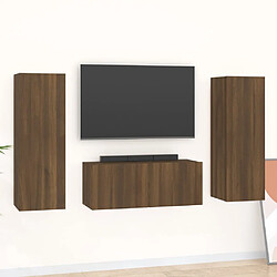 vidaXL Ensemble de meubles TV 3 pcs Chêne marron Bois d'ingénierie