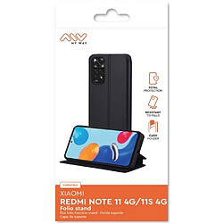 My Way Myway Étui Folio pour Xiaomi Redmi Note 11 4G/11S 4G Fonction Stand Noir