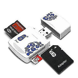 Acheter Universal 2pcs mini portable USB 2.0 TF Memory Carte SD MS Carte pour une tablette informatique PC Couleur blanche