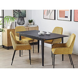 Beliani Table de salle à manger extensible noire 120/160 x 80 cm NORLEY