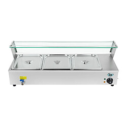 Helloshop26 Vitrine bain-marie électrique professionnel 3 x GN 1/2 1 300 watts 3614108