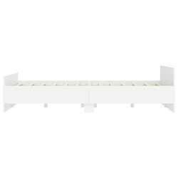 Maison Chic Lit adulte - Cadre Structure de lit avec tête de lit Contemporain/pied de lit blanc 120x200 cm -MN28657 pas cher