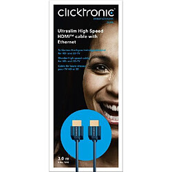 Acheter Clicktronic Casual Câble HDMI haute vitesse ultrafin avec Ethernet (Câble fin haute vitesse pour TV HD- et 3D-) 2 m