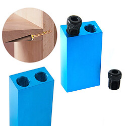 Kit de trou de poche avec adaptateur d'angle magnétique 6/8 / 10mm 15 ° Guide de perçage Travail du bois - Bleu pas cher