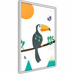 Paris Prix Affiche Murale Encadrée Fairy-Tale Toucan 20 x 30 cm Blanc