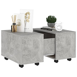 Avis vidaXL Table basse gris béton 60x60x38 cm bois d'ingénierie