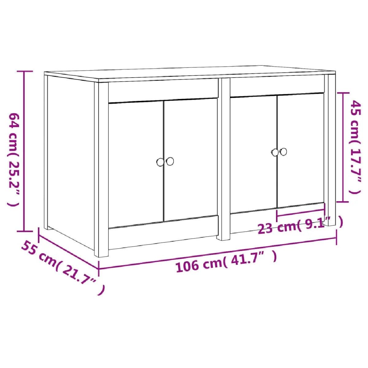 vidaXL Armoire de cuisine d'extérieur 106x55x64 cm bois massif douglas pas cher