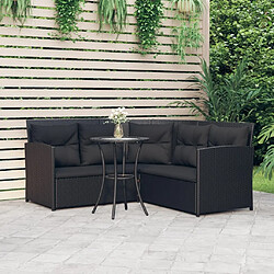 Maison Chic Ensemble de canapés en L 2pcs, Canapé droit pour salon, Sofa Relax avec coussins Noir Résine tressée -GKD754615