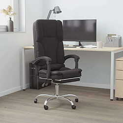 Maison Chic Fauteuil de massage inclinable de bureau,Fauteuil luxe de relaxation Noir Similicuir -MN29166