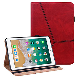 Etui en PU multicolore avec support et porte-cartes rouge pour votre Apple iPad 5/6/9.7 pouces (2018)/(2017)