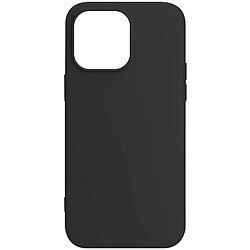 Avizar Coque pour iPhone 15 Pro Silicone Premium Semi rigide Finition Mate Douce Noir