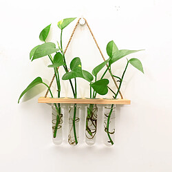 Acheter Verre Suspendu Planteur Terrarium Plantes En Bois Cintre Tube À Essai Vase Naturel