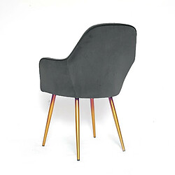 Avis Meubler Design Chaise De Salle À Manger Velours Pied Or Skull - Gris