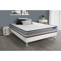 ACTISOM Ensemble matelas Ressorts ensachés ACTIFLEX PUR 180x200cm 3zones de confort + sommier KIT blanc