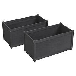 vidaXL Jardinières 2 pcs Gris 100x50x50 cm Bois de pin massif