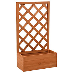 Maison Chic Jardinière,Bac à fleurs - pot de fleur à treillis de jardin Orange 50x25x90cm Bois de sapin -GKD23083