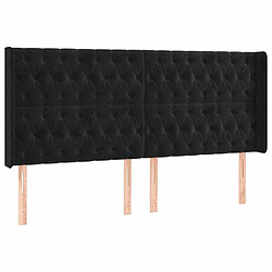 Avis Maison Chic Tête de lit scandinave à LED,meuble de chambre Noir 203x16x118/128 cm Velours -MN34911