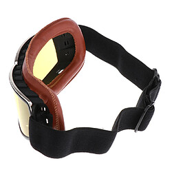 2 Lunettes De Moto Rétro Glasse Pour Casque Pilote Cruiser équitation Marron pas cher