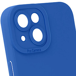 Avizar Coque pour iPhone 15 Silicone Mat Protection Caméra Bleu