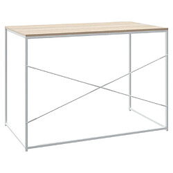 Acheter vidaXL Bureau d'ordinateur Blanc chêne 110x60x70 cm Bois d'ingénierie