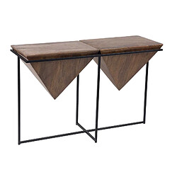 BOIS & CHIFFONS Console pyramide bois et métal | Acacia Sirocco