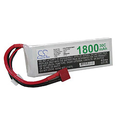 vhbw Batterie Li-Polymer LiPo 1800mAh 11.1V pour modélisme RC - divers modèles réduits : voitures de course, hélicoptères, avions, bateaux etc.