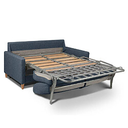 Acheter Inside 75 Canapé convertible OGGETTO matelas 16 cm système express sommier lattes 120cm RENATONISI tweed bleu