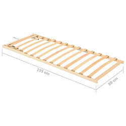 vidaXL Sommier à lattes sans matelas tête de lit réglable 80x200 cm pas cher