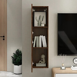 Avis Maison Chic Meuble TV scandinave mural Banc TV suspendu pour salon - Chêne marron 30,5x30x110 cm -MN29374