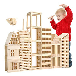 Wewoo 100 PCS / Ensemble de modèles de modèle architectural en bois Puzzle enfants jouets de l'éducation précoce 