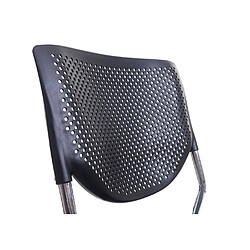 Decoshop26 Lot de 4 chaises de bureau sans roulettes conférence réunion empilable en tissu maille noir 04_0000550