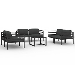 vidaXL Salon de jardin 7 pcs avec coussins Aluminium Anthracite