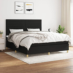 Maison Chic Lit Adulte - Lit simple Lit à sommier tapissier avec matelas moelleux - Meuble de Chambre - Noir 180x200 cm Tissu -MN72279